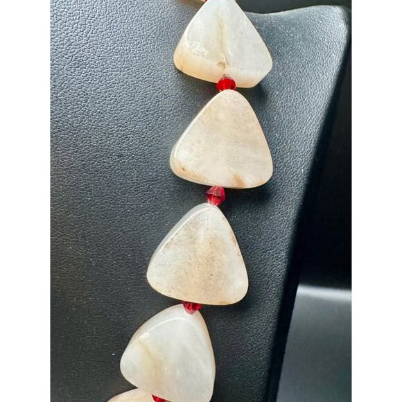 Vintage Geometric White Quartz Stone Collar Necklace - Picture 4 of 9